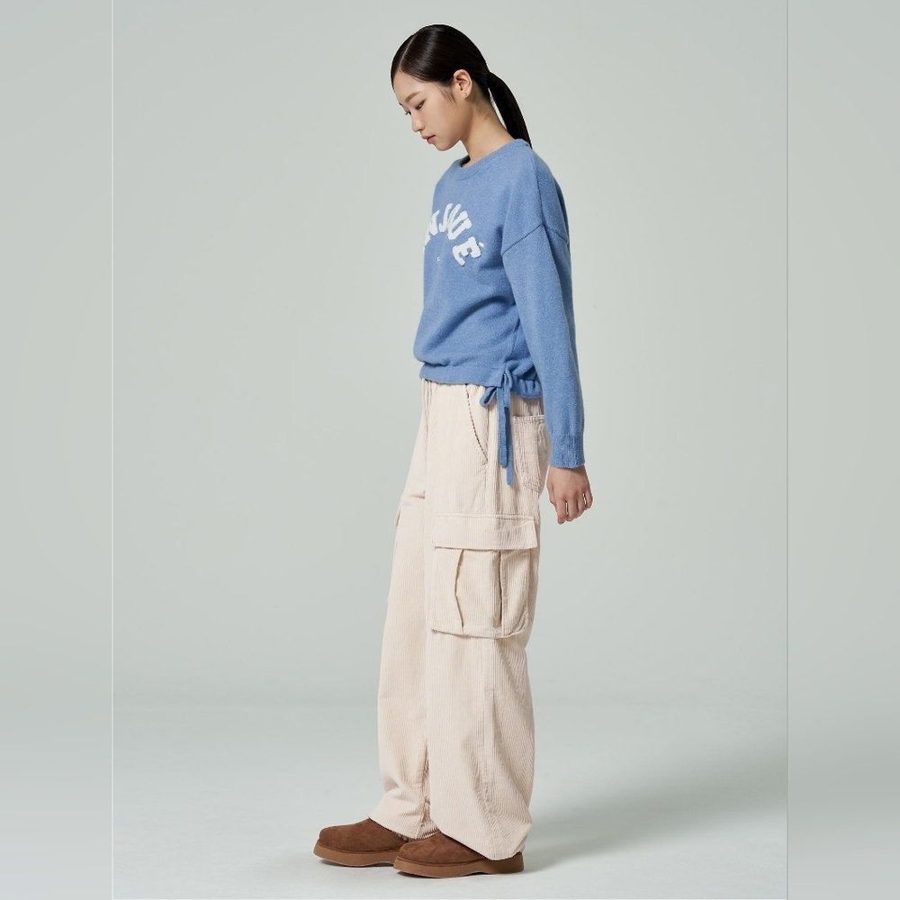8 Seconds Corduroy  Wide Leg Cargo Pants Ivory Size 64 - Picture 2 of 7
